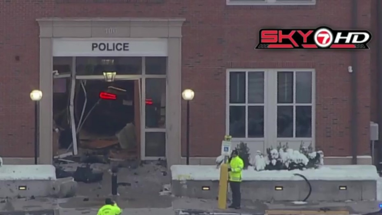 Driver arrested after ‘intentionally’ crashing into Shrewsbury police station, officials say