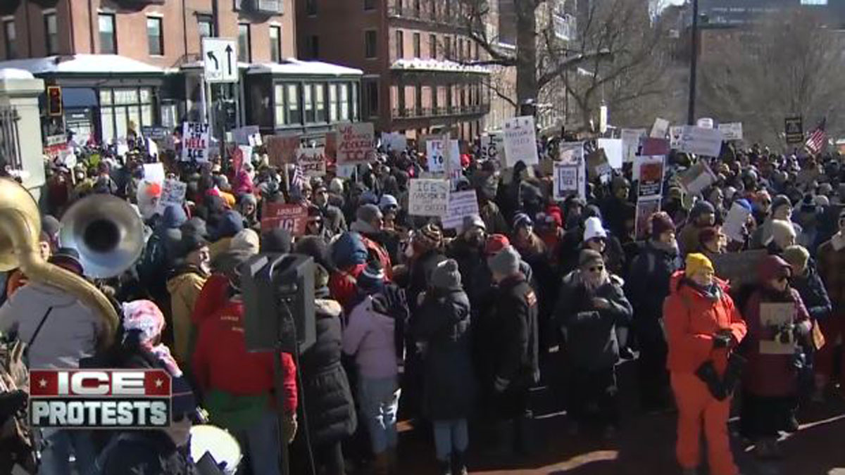 Thousands march in Boston to call for Mass. to cut ties with ICE