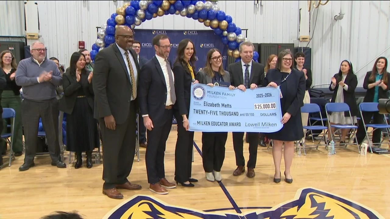 East Boston teacher surprised with educator award, $25K check