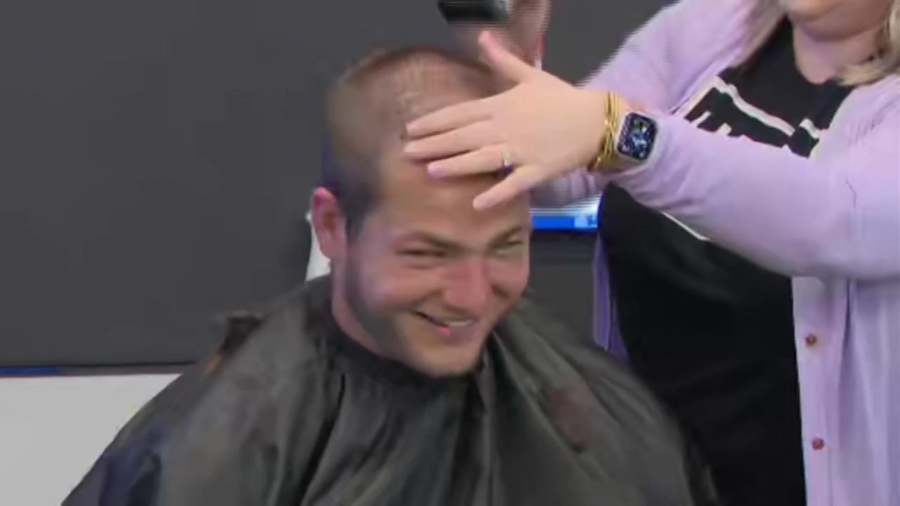 Pats QB Drake Maye shaves head for charity