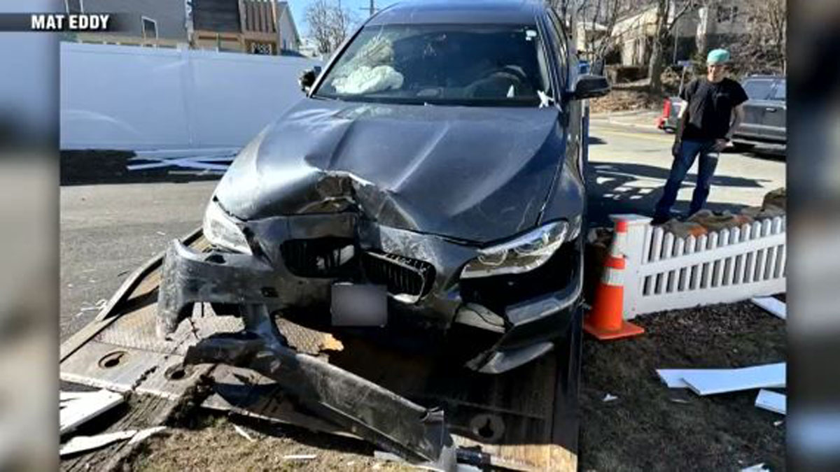 2 hospitalized after car careens through yard, into house in Lynn