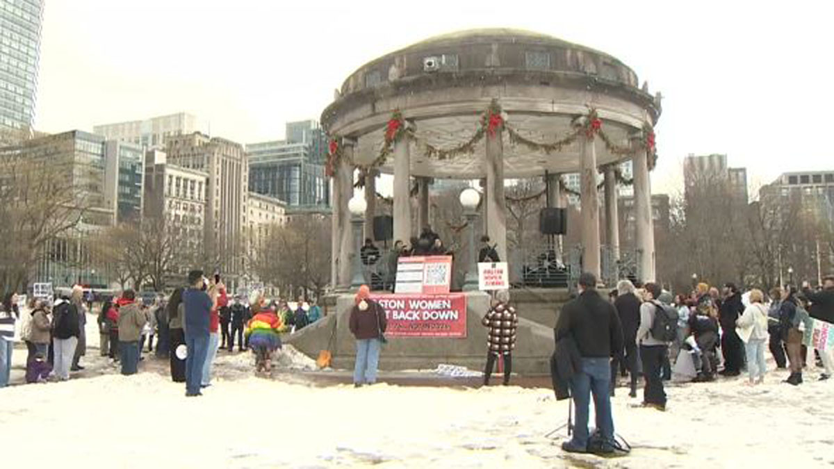 Hundreds gather on Boston Common to recognize achievements of women across history, rally for change