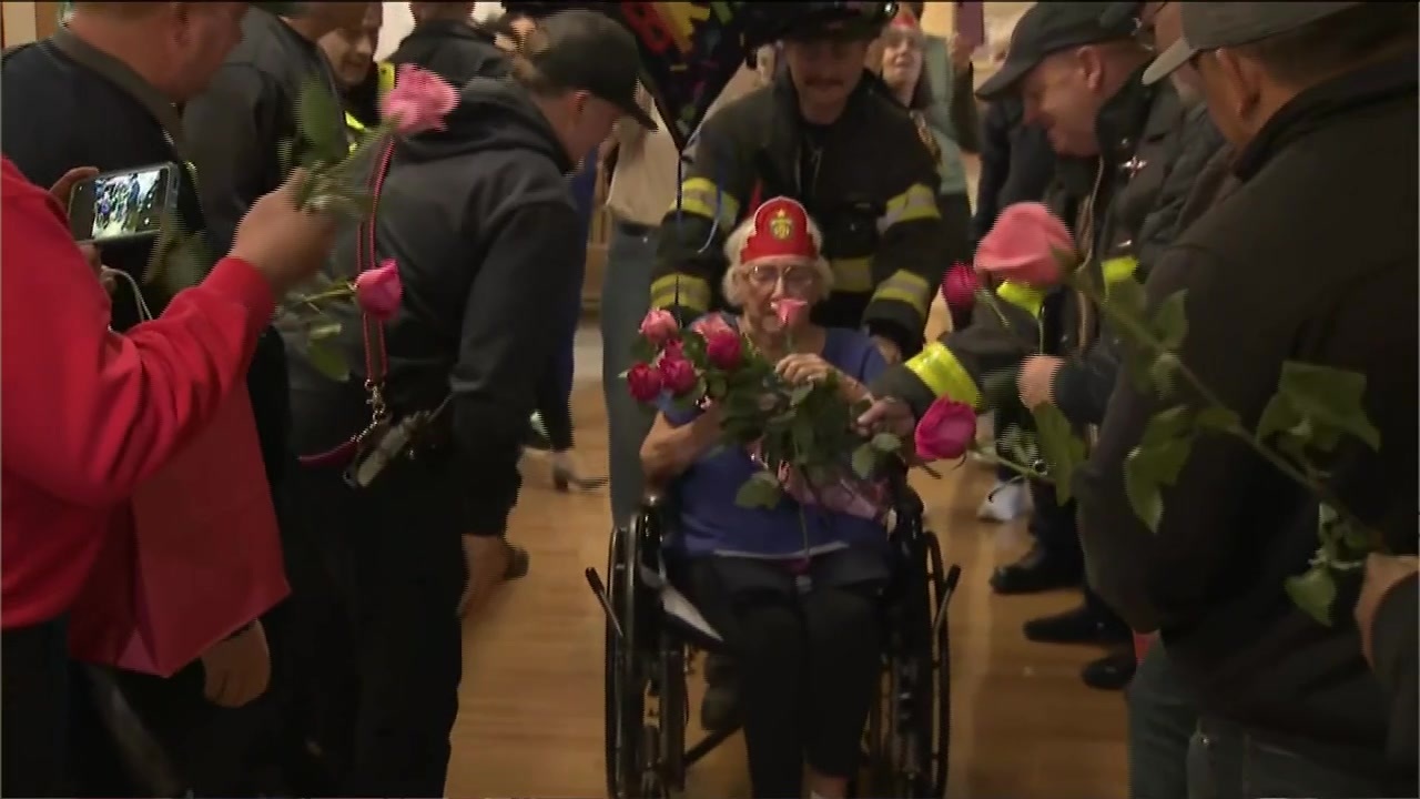Firefighters help Chelmsford woman celebrate 99th birthday