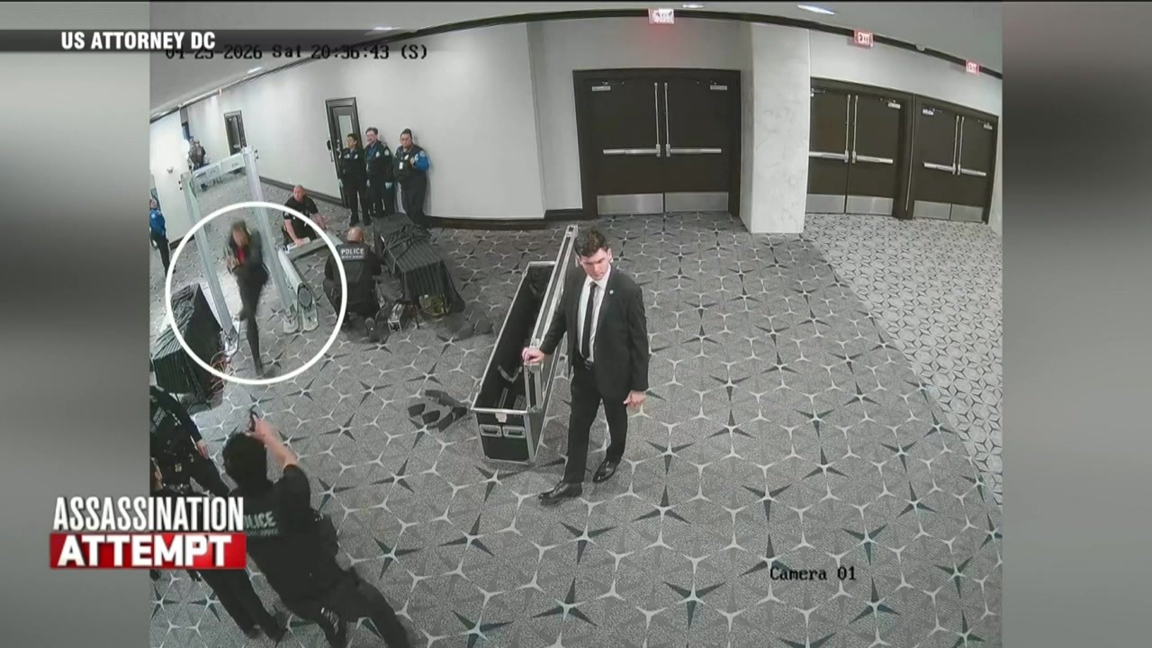 Prosecutors release footage of armed man storming correspondents’ dinner
