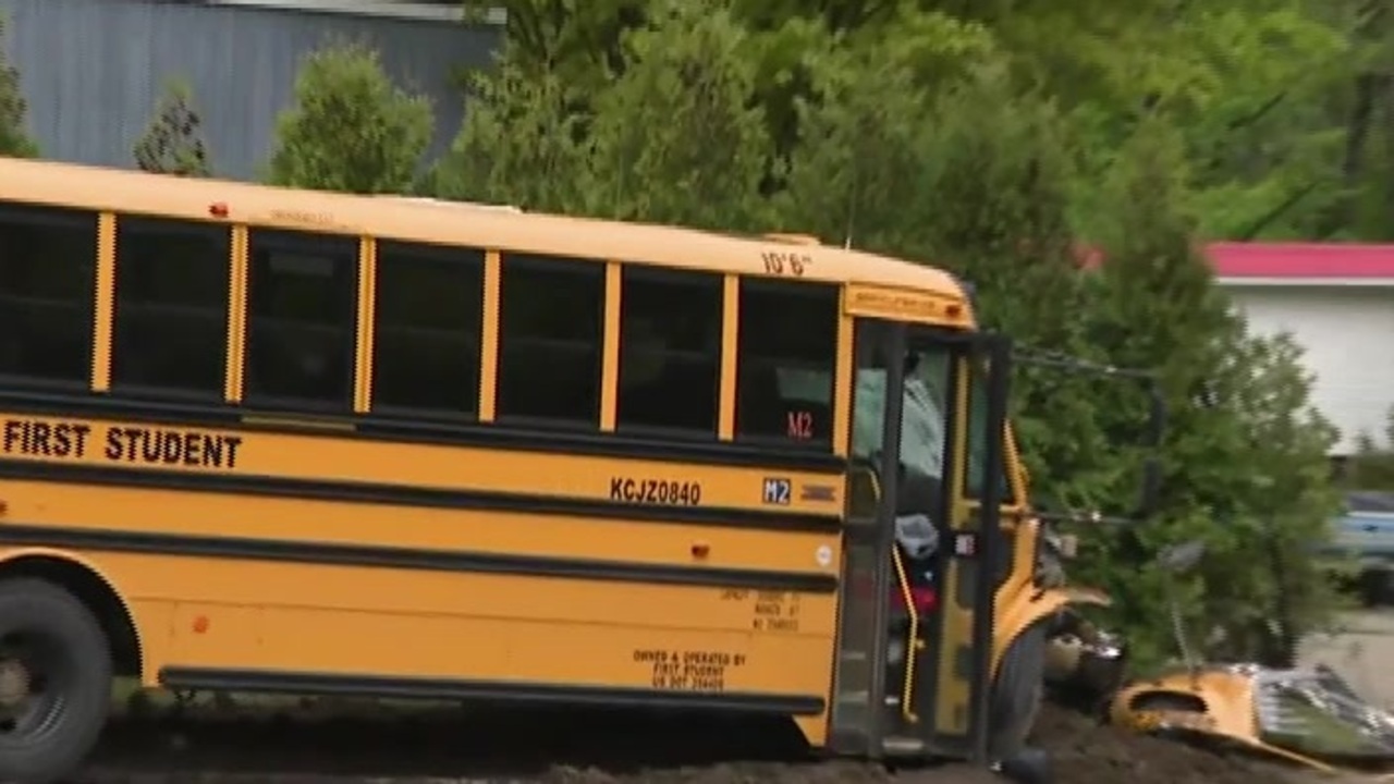 Truck driver killed in crash involving school bus in NH; all students safe