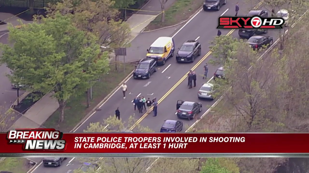 1 hurt after gunman opens fire on Memorial Drive in Cambridge, state troopers involved