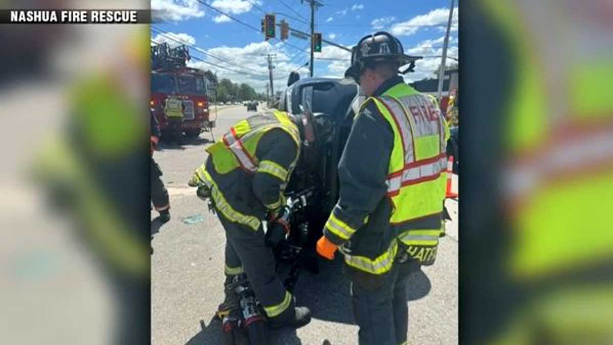 Person hospitalized with serious injuries after rollover crash in Nashua, NH