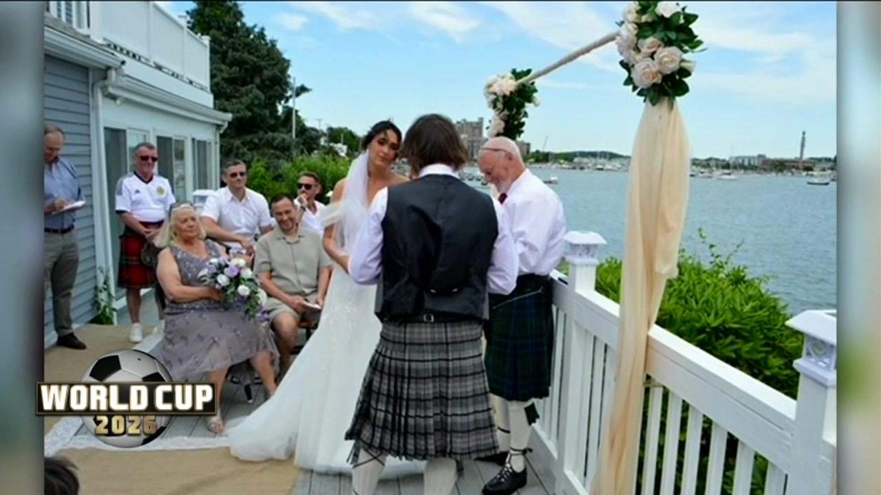 Scottish couple moves up wedding to coincide with World Cup, marries in Mass. before honeymoon at match