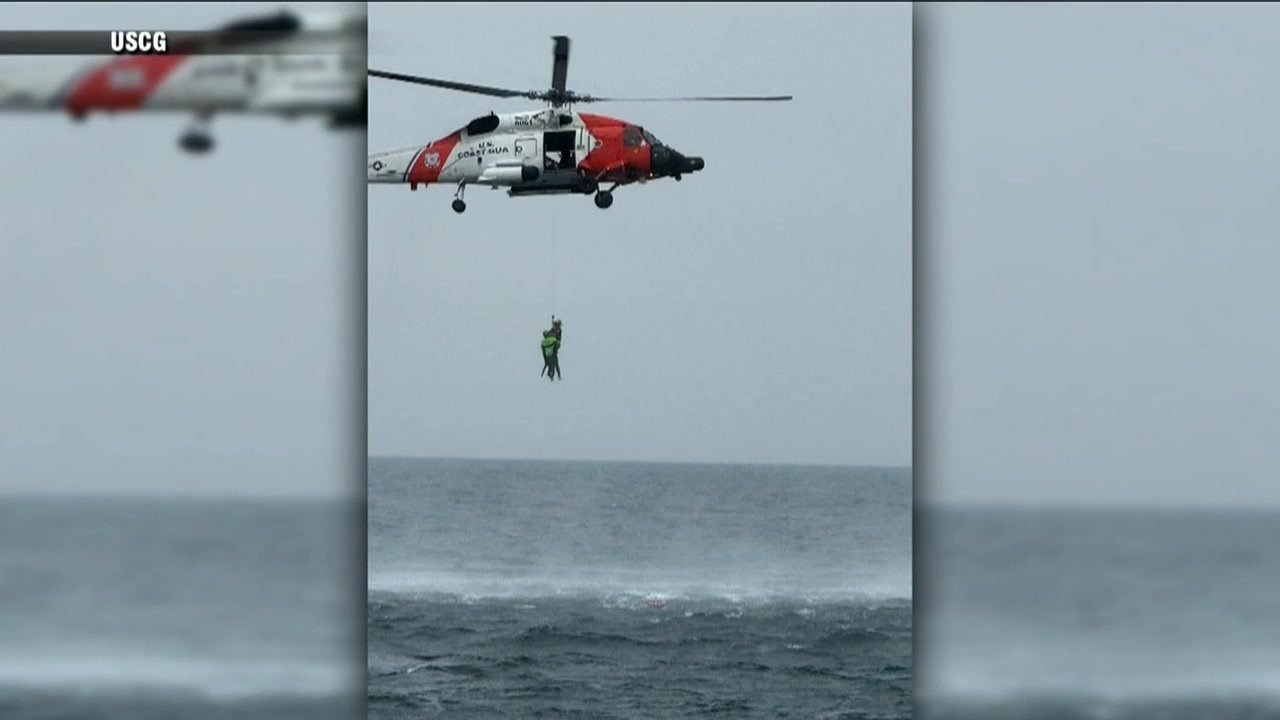 Dramatic rescue off Cape Cod after individual goes overboard