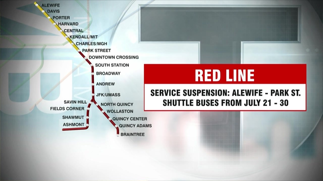 10-day Red Line shutdown begins between Park Street, Alewife