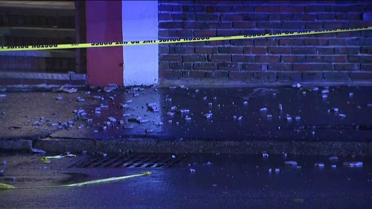 Part of building facade collapses in downtown Boston