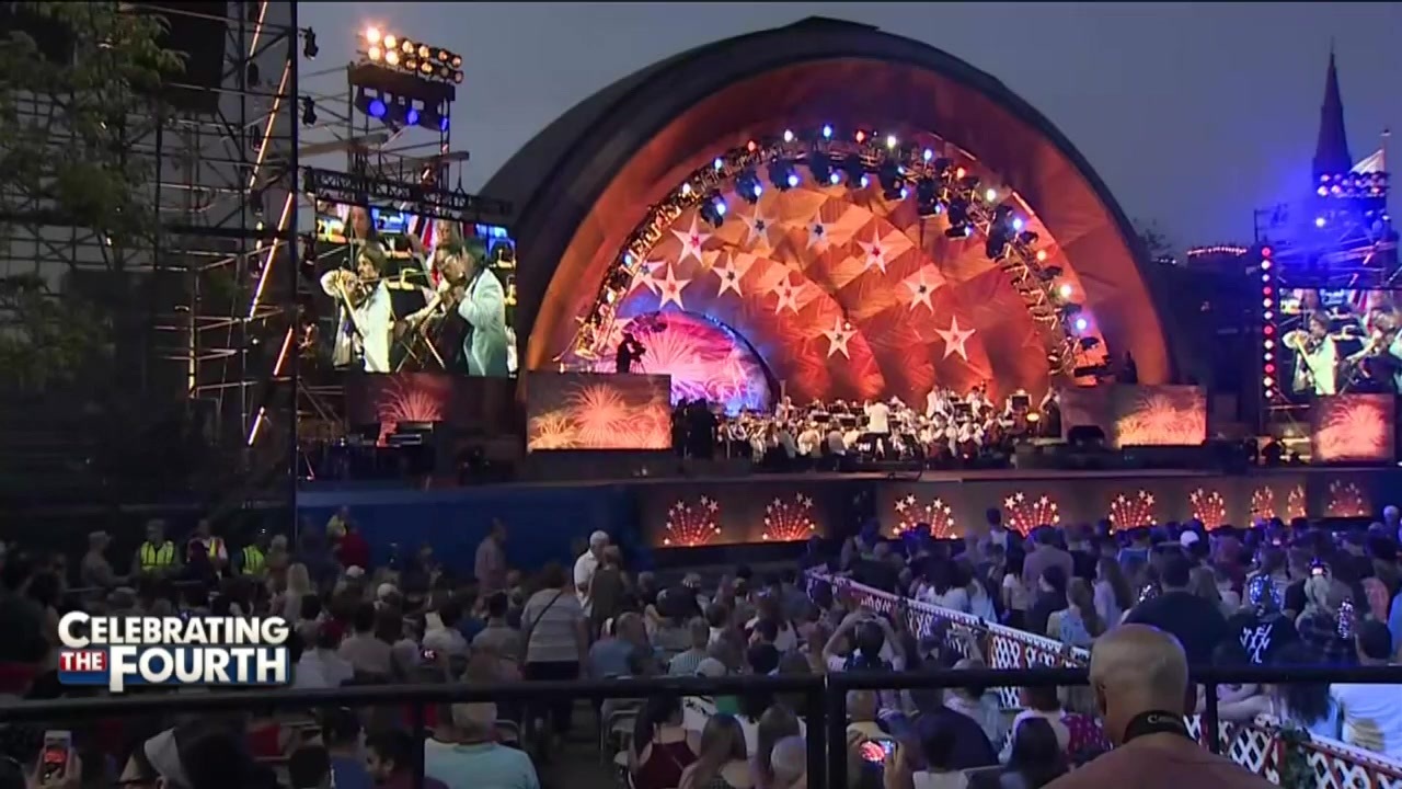 Setting the table for the Boston Pops Fireworks Spectacular