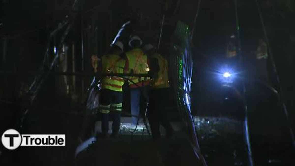 Downed overhead wire causes fire near Orient Heights MBTA Station ...