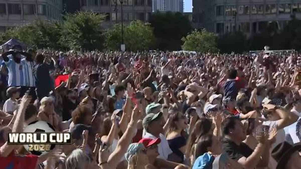Hundreds of fans pack City Hall Plaza for World Cup Final Watch Party