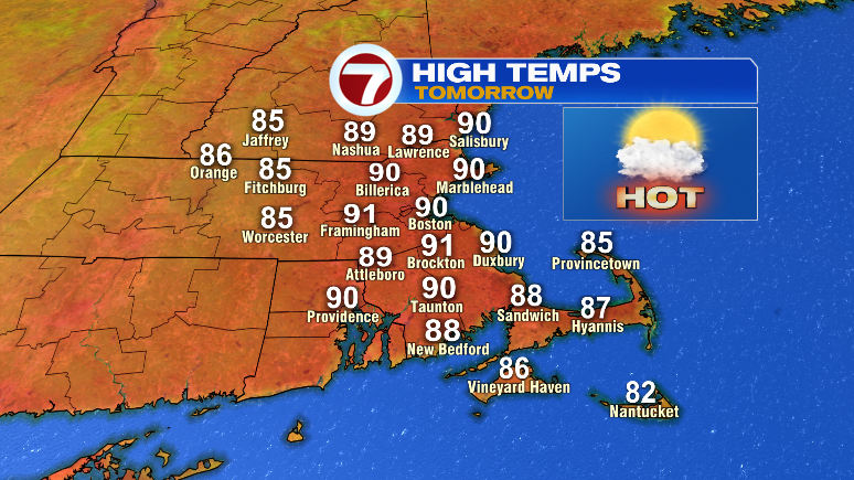 Hot and sunny Sunday, still warm Monday