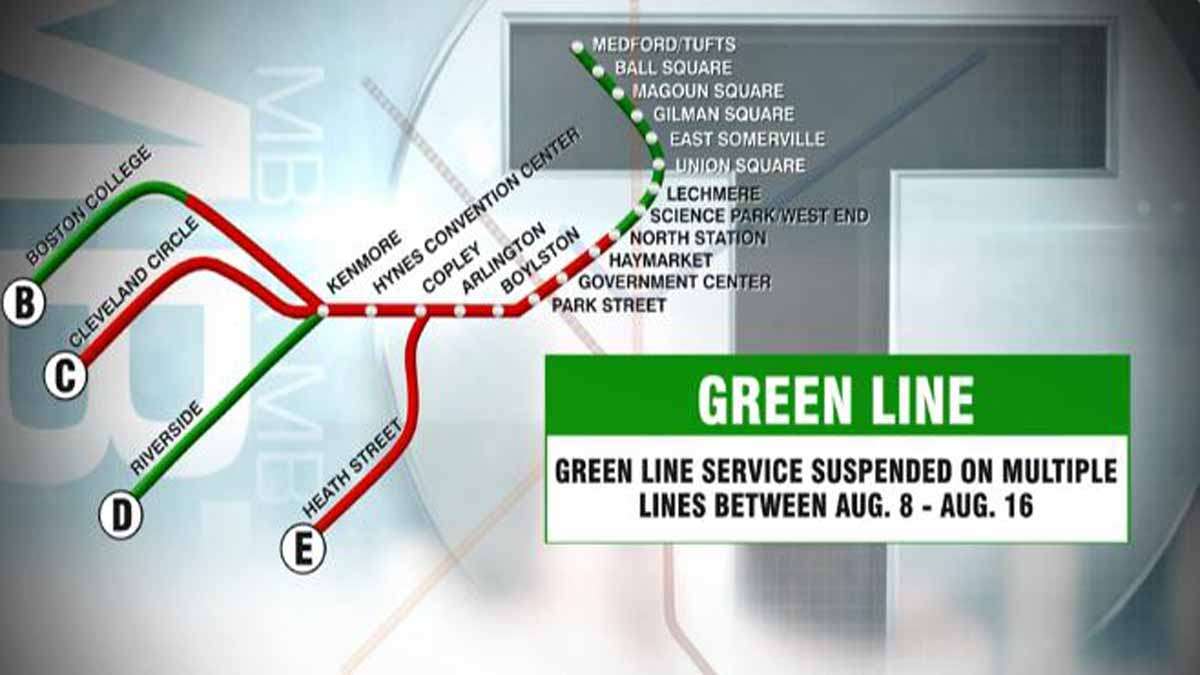 Service suspension on multiple Green Line branches now in effect