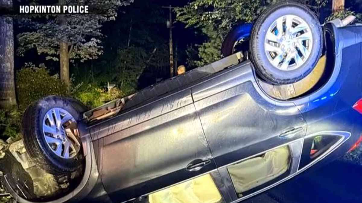 Teen facing OUI charge after rollover crash in Hopkinton