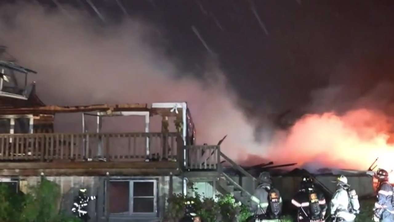 Crews battle house fire in Orleans
