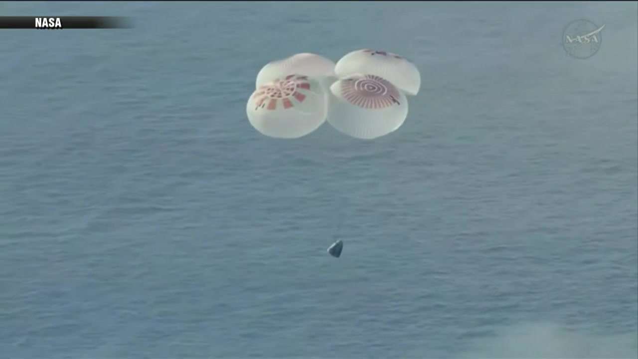 Four astronauts return to Earth after eight months in space